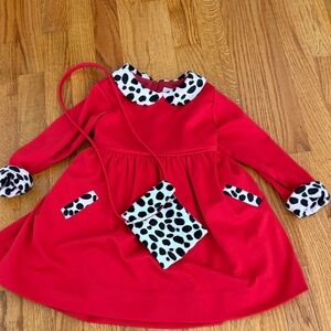 Florence Eiseman Red Dress with Black and White Accents